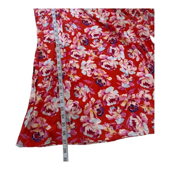 The Pioneer Woman Womens Red Floral Print Dress Size XXL 3-4 Sleeve - Picture 6 of 15